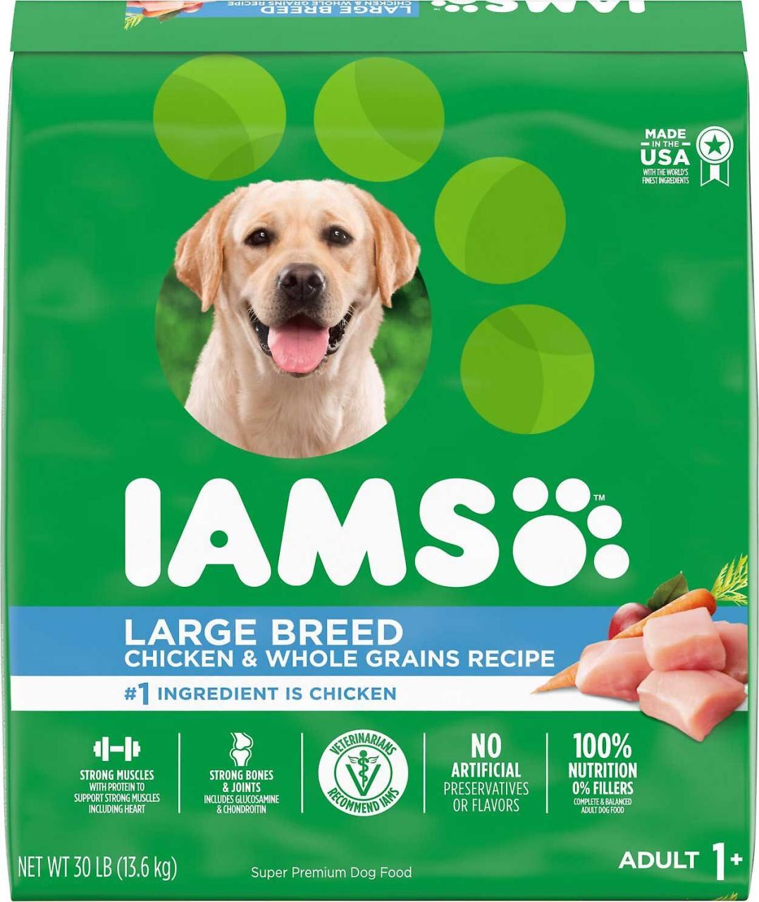Iams Adult Large Breed Real Chicken High Protein Dry Dog Food, 30-Lb Bag,  Bundle Of 2 - Chewy.Com